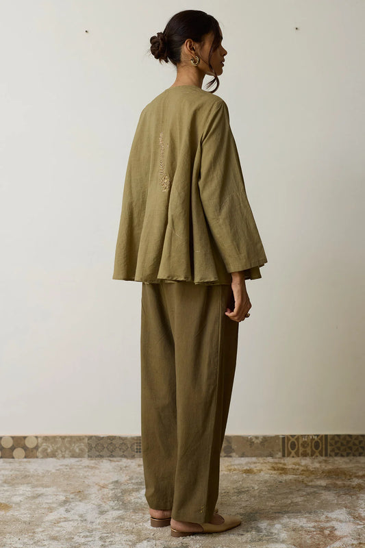 Olive Green Cotton Co-ord Set