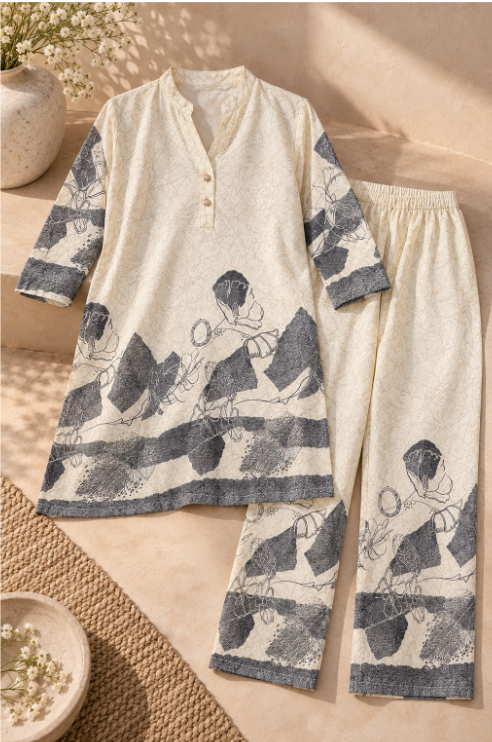 Muse Women's Printed Coord Set | Relaxed Kurta & Straight-Leg Pants