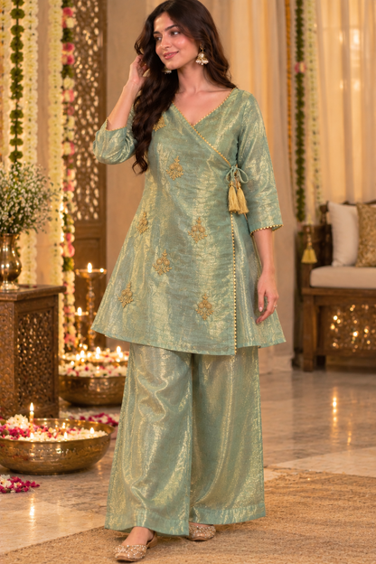 Bloom – Embroidered Wrap Kurta Co-ord Set