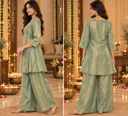 Bloom – Embroidered Wrap Kurta Co-ord Set