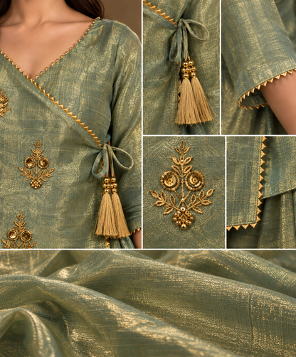 Bloom – Embroidered Wrap Kurta Co-ord Set